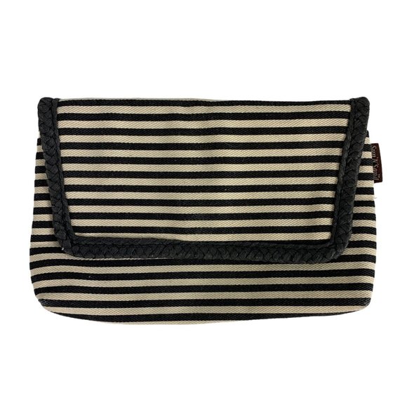 Sun 'N Sand Handbags - Sun 'N Sand Canvas Bag Small Black White Stripe Ma